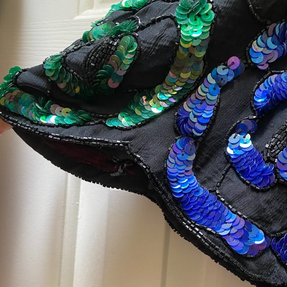 Vintage LAURENCE KAZAR Sequined Silk Top - Picture 11 of 16